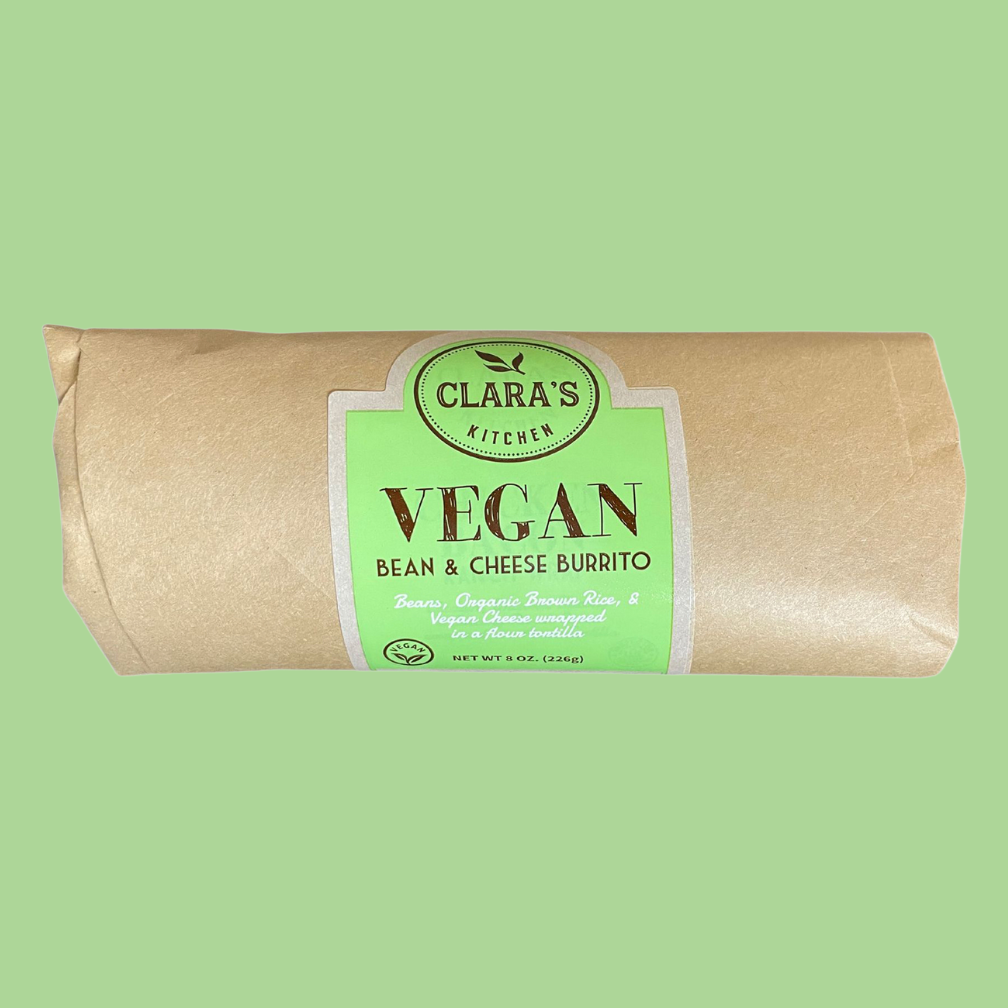 Clara's Kitchen vegan burrito